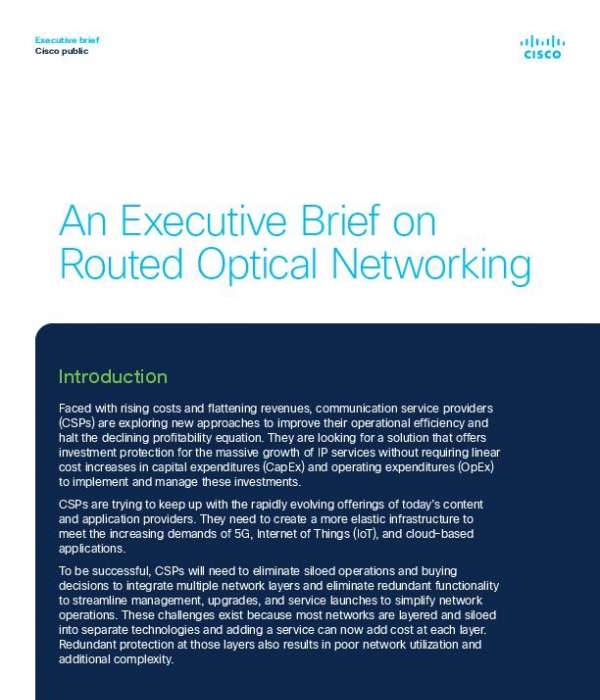An Executive Brief on Routed Optical Networking