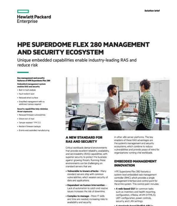 HPE Superdome Flex 280 Management and Security Ecosystem Tener