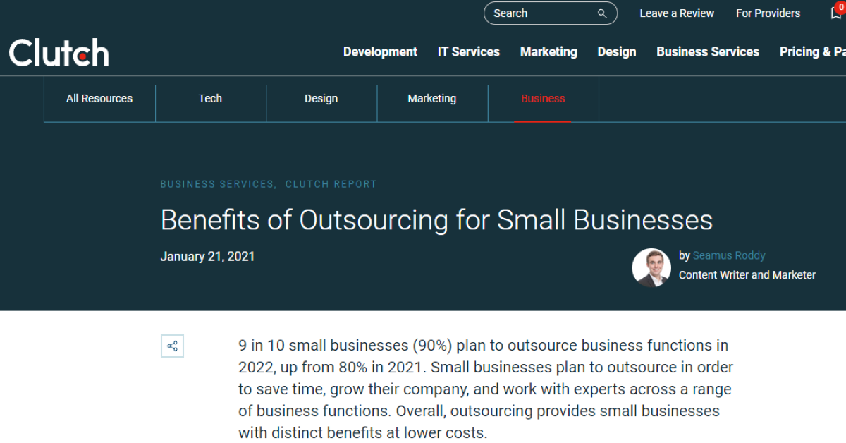 Benefits of Outsourcing for Small Business