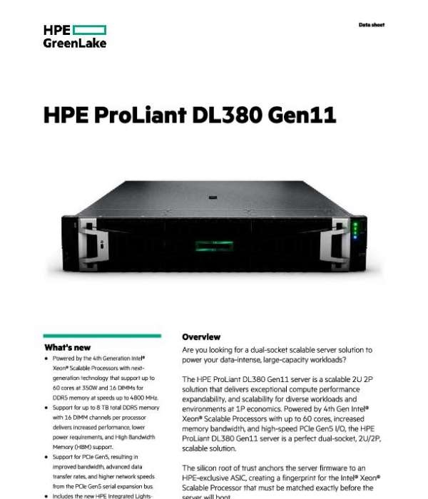 HPE ProLiant DL380 Gen11 Datasheet