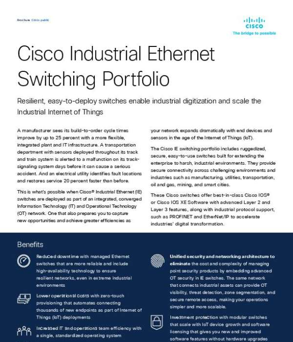 Cisco Industrial Ethernet Switching Portfolio
