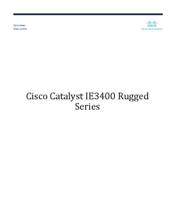 Cisco Catalyst IE3400 Rugged Series
