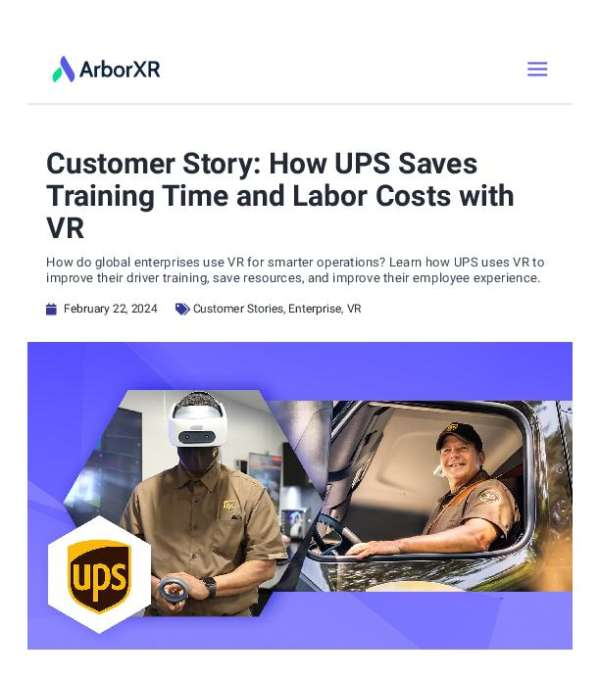 How UPS Saves Training Time and Labor Costs with VR