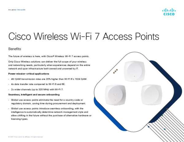 Cisco Wireless Wi-Fi 7 Access Points At-a-glance