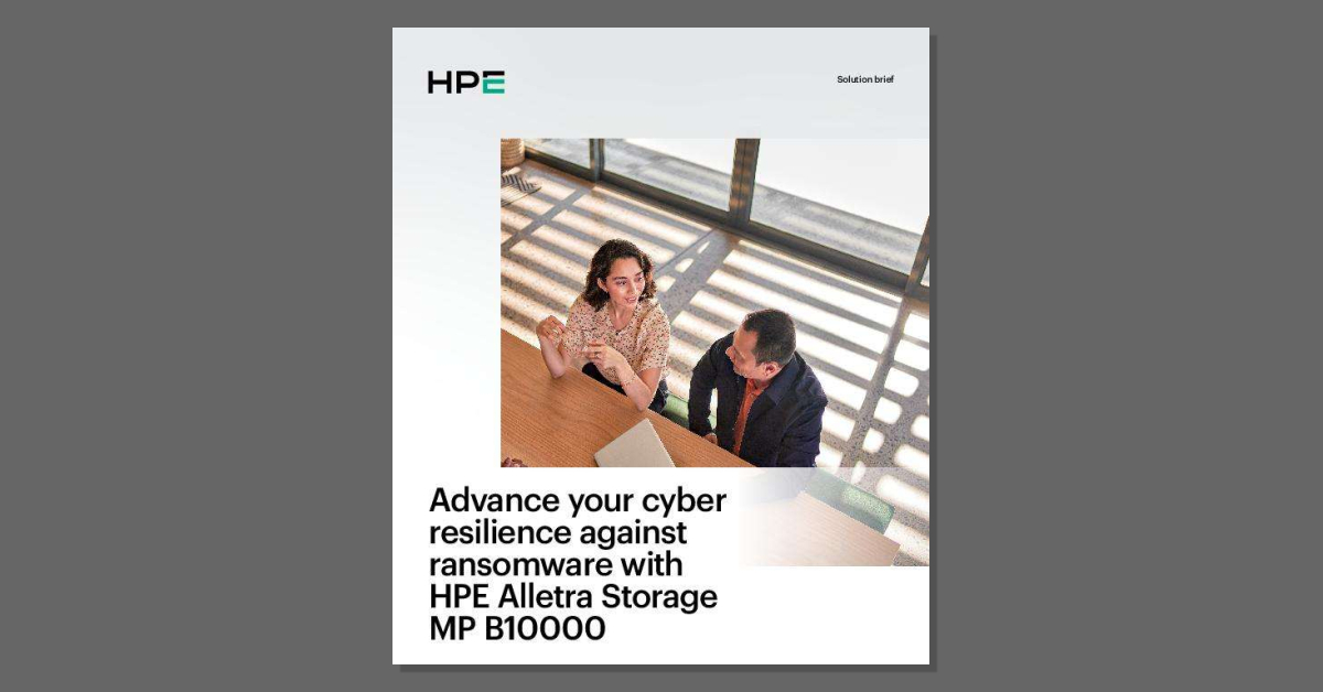Advance your cyber resilience against ransomware with HPE Alletra Storage MP B10000