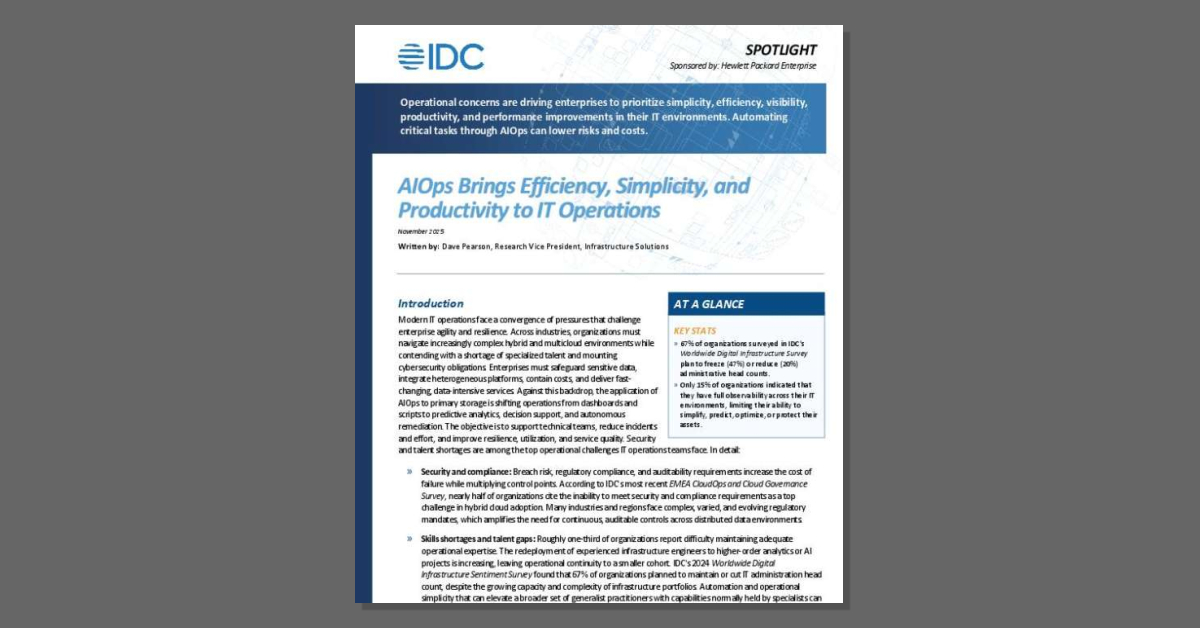 AIOps Brings Efficiency, Simplicity, and Productivity to IT Operations